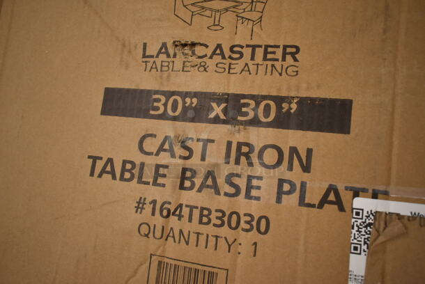 BRAND NEW SCRATCH AND DENT! Lancaster Table & Seating 164TB3030 30" x 30" Cross Cast Iron Table Base Plate - Image 2 of 3
