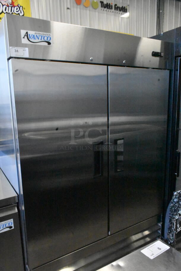 2023 Avantco 178A49FHC Stainless Steel Commercial 2 Door Reach In Freezer. 115 Volts, 1 Phase. Tested and Working! - Image 2 of 4