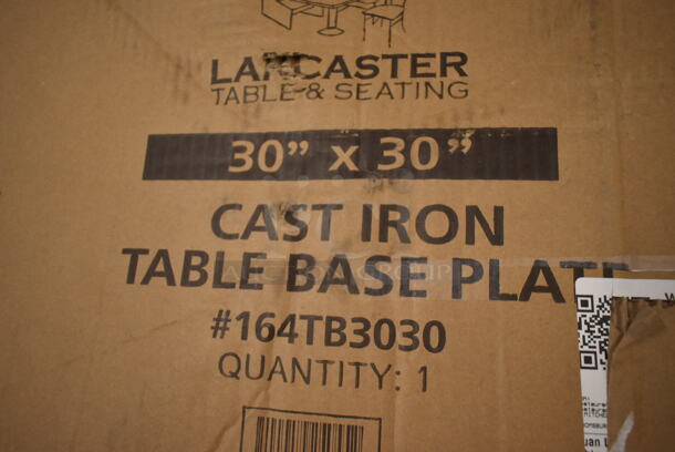 BRAND NEW SCRATCH AND DENT! Lancaster Table & Seating 164TB3030 30" x 30" Cross Cast Iron Table Base Plate - Image 2 of 3