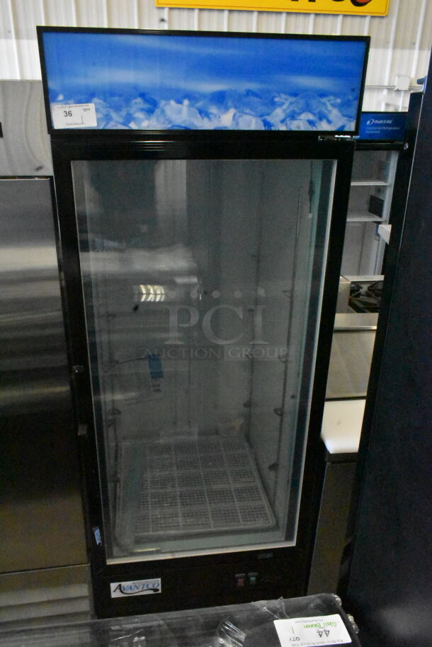 BRAND NEW SCRATCH AND DENT! 2022 Avantco 178GDC24FHCB Metal Commercial Single Door Reach In Cooler Merchandiser w/ Poly Coated Racks. 115 Volts, 1 Phase. Tested and Working! - Image 3 of 7