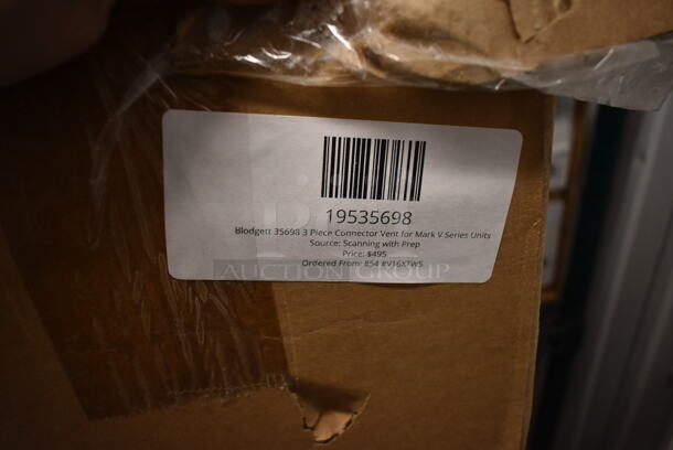 BRAND NEW SCRATCH AND DENT! Blodgett 19535698 3 Piece Connector Vent for Mark V Series Units - Image 4 of 5