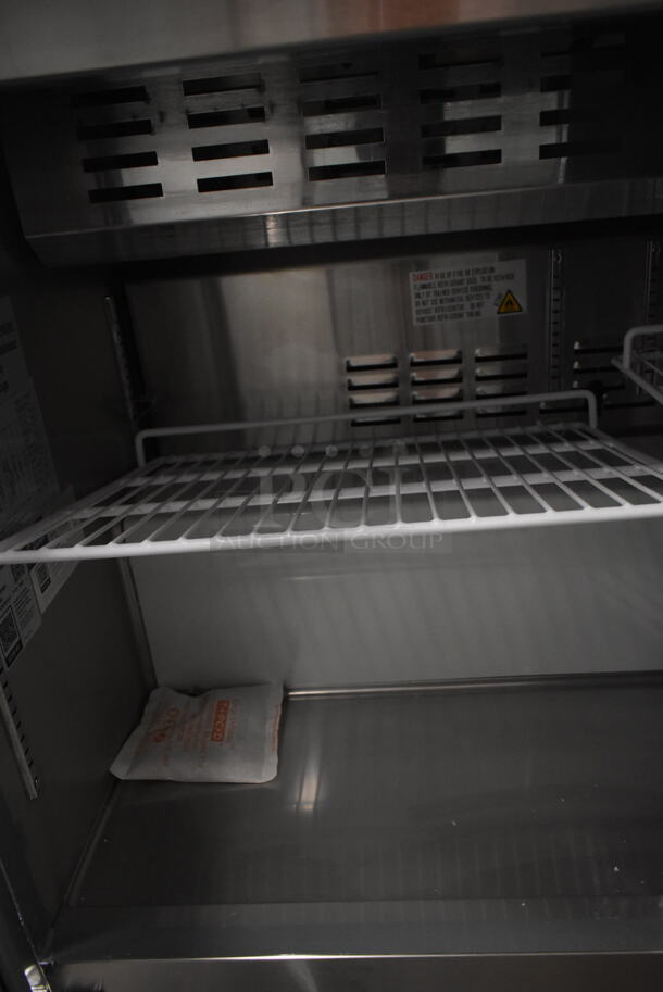 BRAND NEW SCRATCH AND DENT! 2024 Avantco 178APT48HC Stainless Steel Commercial Sandwich Salad Prep Table Bain Marie Mega Top on Commercial Casters. 115 Volts, 1 Phase. Tested and Working! - Image 7 of 8