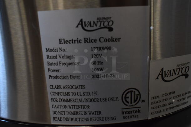 BRAND NEW SCRATCH AND DENT! Avantco 177RW90 Stainless Steel 92 Cup Electric Rice Warmer. 120 Volts, 1 Phase.  - Image 3 of 7