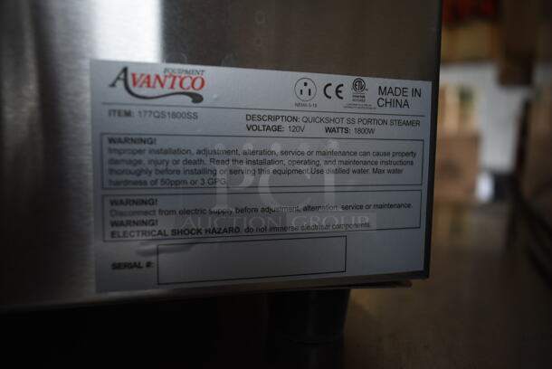 BRAND NEW SCRATCH AND DENT! Avantco 177QS1800SS QuickShot SS QS-1800 Stainless Steel Countertop Tortilla / Portion Steamer. 120 Volts, 1 Phase. Tested and Working! - Image 5 of 5