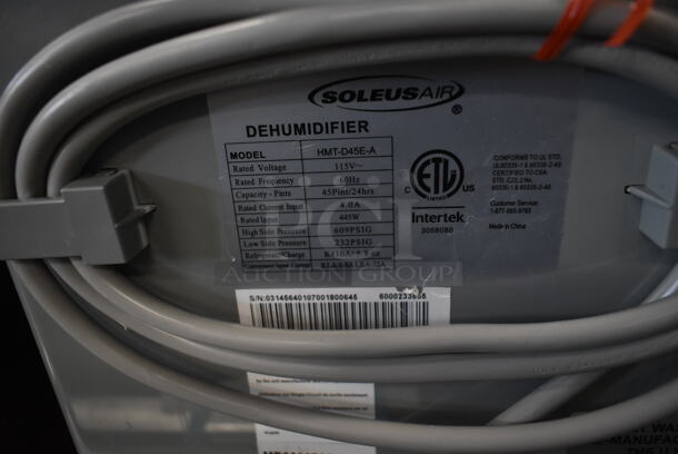 BRAND NEW SCRATCH AND DENT! SoleusAir HMT-D45E-A 45 Pint Dehumidifier. 115 Volts, 1 Phase. Tested and Working! - Image 7 of 7