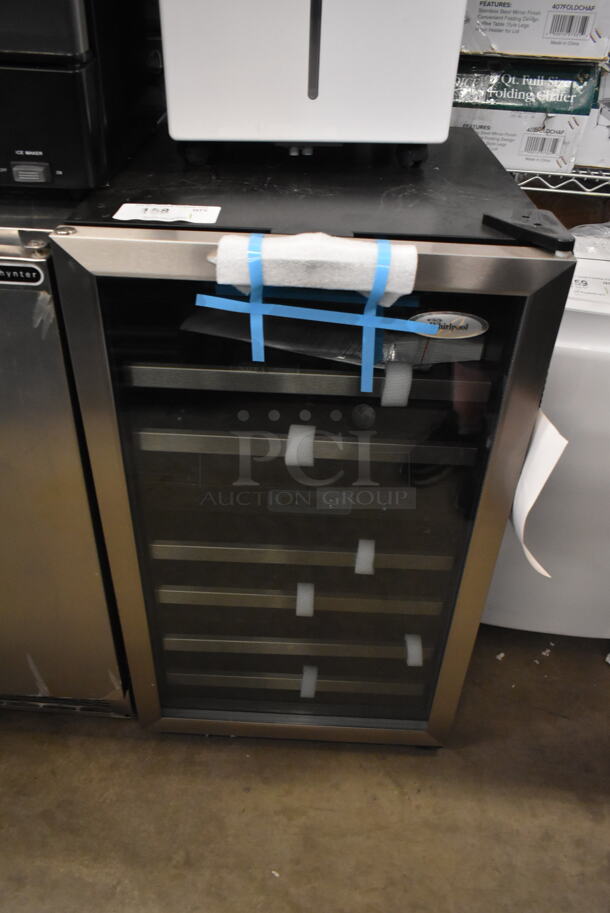 BRAND NEW SCRATCH AND DENT! Whirlpool WWC287BLS-1 22 Inch Dual Zone Wine Cellar Merchandiser with 38-Bottle Capacity, Stainless Steel Trimmed Wood Shelves. 115 Volts, 1 Phase. Tested and Working! - Image 3 of 6