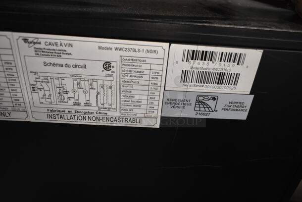 BRAND NEW SCRATCH AND DENT! Whirlpool WWC287BLS-1 22 Inch Dual Zone Wine Cellar Merchandiser with 38-Bottle Capacity, Stainless Steel Trimmed Wood Shelves. 115 Volts, 1 Phase. Tested and Working! - Image 6 of 6