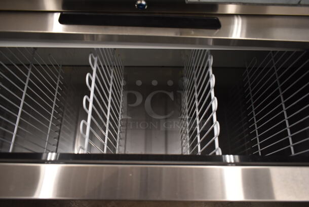 BRAND NEW SCRATCH AND DENT! 2023 Avantco 178HBB95HC Metal Commercial Back Bar Bottle Cooler w/ 3 Sliding Lids. 115 Volts, 1 Phase. Tested and Working! - Image 5 of 6