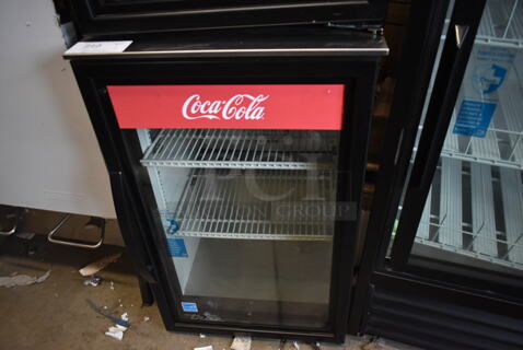 2024 True GDM-06-34-HC Metal Commercial Single Door Mini Cooler Merchandiser w/ Poly Coated Racks. 115 Volts, 1 Phase. Tested and Working!