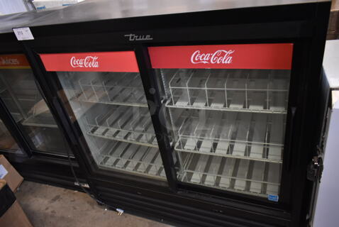 2024 True GDM-41SL-48-HC-LD Metal Commercial 2 Door Reach In Cooler Merchandiser w/ Poly Coated Racks. 115 Volts, 1 Phase. Tested and Working!