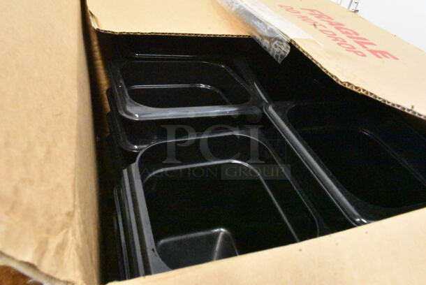 ALL ONE MONEY! Lot of 28 Black Poly 1/6 Size Drop In Bins. 1/6x6 - Image 3 of 3