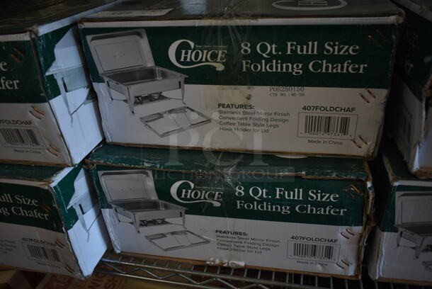 2 BRAND NEW SCRATCH AND DENT! Choice 407FOLDCHAF 8 Qt. Folding Chafer with Stainless Steel Cover and Handle. 2 Times Your Bid! - Image 2 of 2