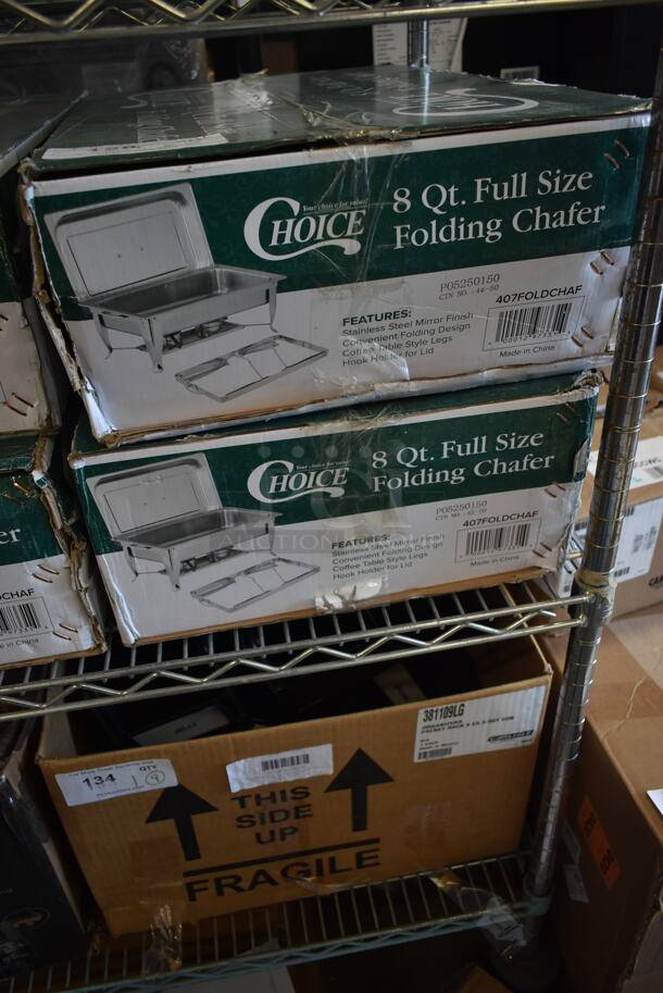2 BRAND NEW SCRATCH AND DENT! Choice 407FOLDCHAF 8 Qt. Folding Chafer with Stainless Steel Cover and Handle. 2 Times Your Bid! - Image 2 of 2
