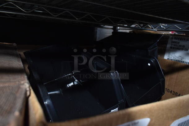 BRAND NEW SCRATCH AND DENT! Carlisle 381109LG 18" x 12" x 19" Aluminum 3-Tier Packet Rack with 3.5 Qt. Black Compartment Bins - Image 3 of 3