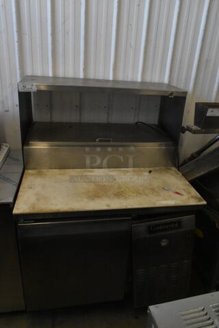 Continental CPT42 Stainless Steel Commercial Pizza Prep Table w/ Cutting Board and Over Shelf. 115 Volts, 1 Phase. Tested and Working!