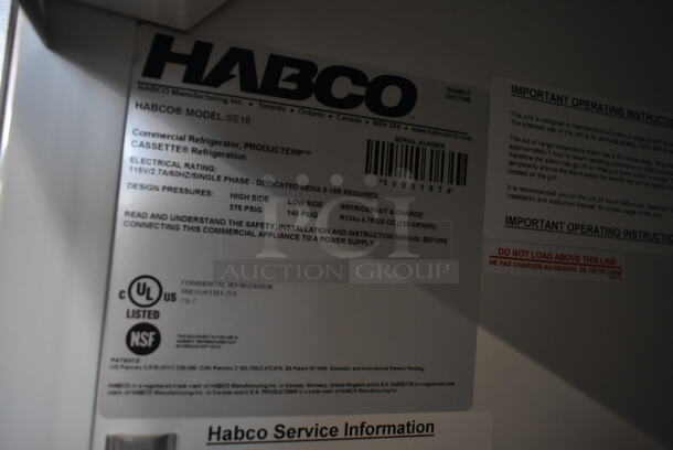 2019 Habco SE18 Metal Commercial Single Door Reach In Cooler Merchandiser w/ Poly Coated Racks. 115 Volts, 1 Phase. Tested and Working! - Image 4 of 4