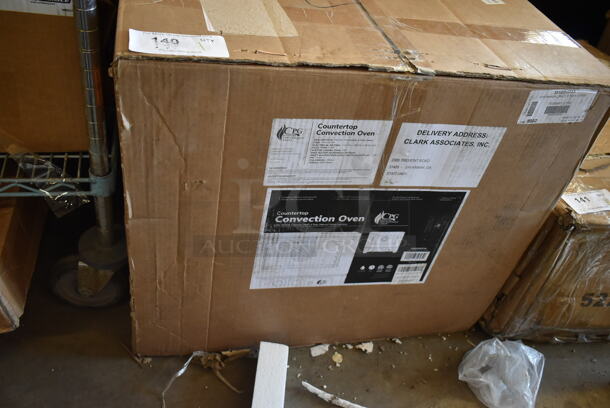 BRAND NEW SCRATCH AND DENT! Cooking Performance Group CPG 351COHT3A Electric Thermostatic Countertop 3 Tray Half Size Convection Oven with Steam Injection. Glass Door Is Shattered and Door Frame Is Bent. 120 Volts, 1 Phase.  - Image 2 of 2