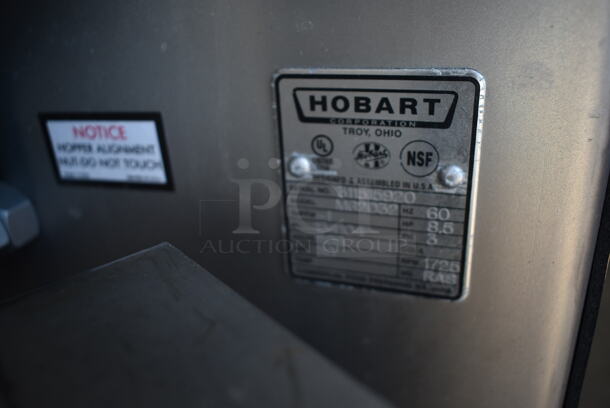2016 Hobart MG2032 Metal Commercial Floor Style Electric Powered Meat Mixer Grinder w/ Foot Pedal on Commercial Casters. 208 Volts, 3 Phase. Tested and Working! - Image 3 of 6