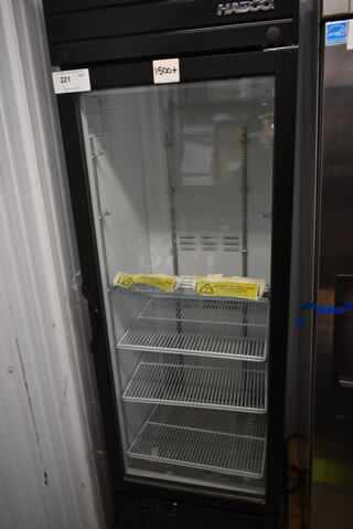 2019 Habco SE18 Metal Commercial Single Door Reach In Cooler Merchandiser w/ Poly Coated Racks. 115 Volts, 1 Phase. Tested and Working!