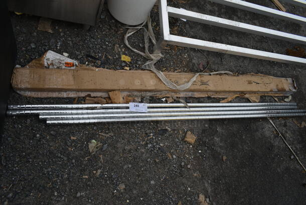 BRAND NEW SCRATCH AND DENT! 4 Chrome Finish Poles. 74" - Image 1 of 3