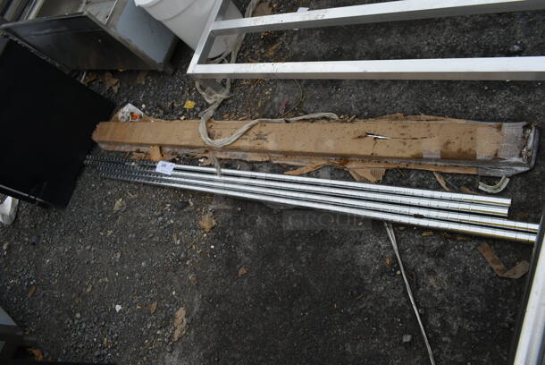 BRAND NEW SCRATCH AND DENT! 4 Chrome Finish Poles. 74" - Image 3 of 3