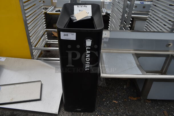 BRAND NEW SCRATCH AND DENT! Rubbermaid Sustain 2078967 15 Gallon Black Single Stream Landfill Indoor Rectangular Waste Container - Image 2 of 4