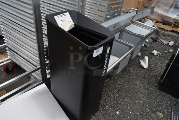 BRAND NEW SCRATCH AND DENT! Rubbermaid Sustain 2078967 15 Gallon Black Single Stream Landfill Indoor Rectangular Waste Container - Image 3 of 4