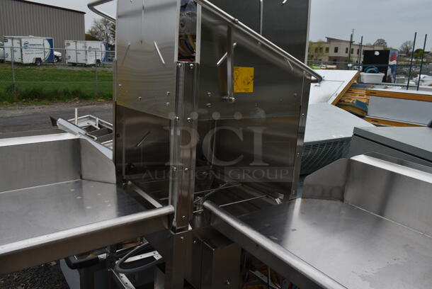 Knight KLE 175 GT Stainless Steel Commercial Corner Pass Through Dishwasher w/ Left and Right Side Clean Dishwasher Tables. 120 Volts, 1 Phase.  - Image 6 of 7