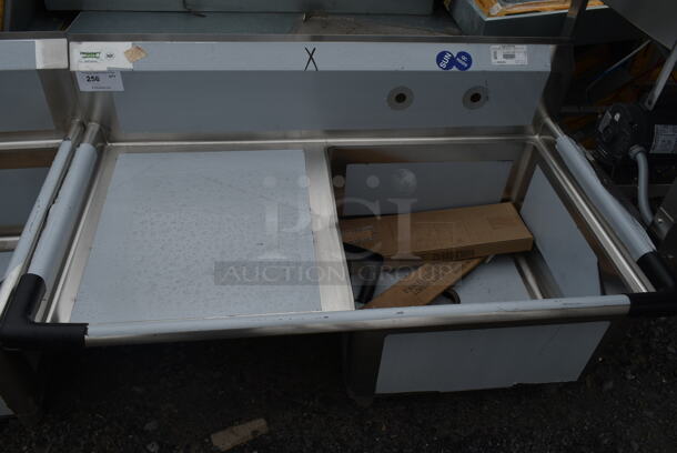 BRAND NEW SCRATCH AND DENT! Regency 600S1232324L Stainless Steel Single Bay Sink w/ Left Side Drain Board.  - Image 2 of 4