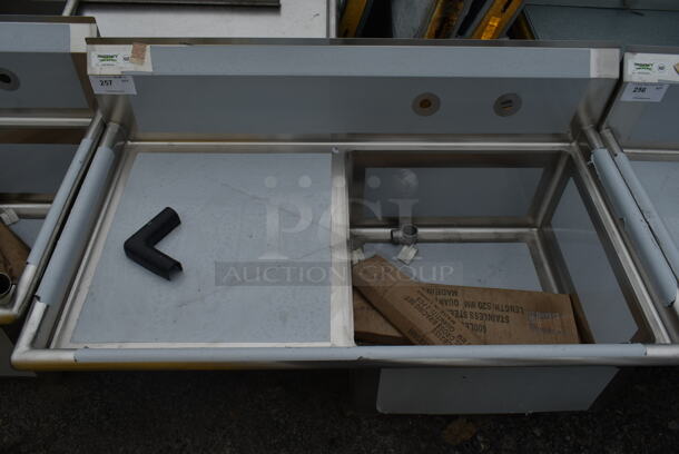 BRAND NEW SCRATCH AND DENT! Regency 600S1232324L Stainless Steel Single Bay Sink w/ Left Side Drain Board.  - Image 2 of 4