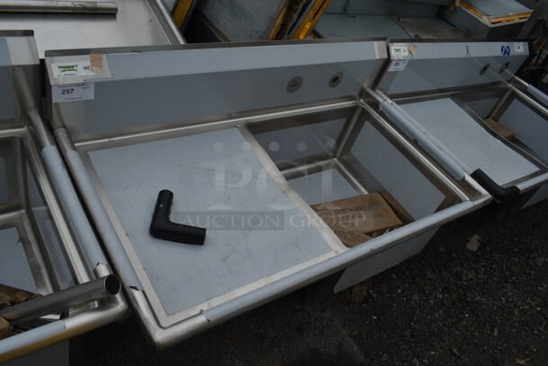 BRAND NEW SCRATCH AND DENT! Regency 600S1232324L Stainless Steel Single Bay Sink w/ Left Side Drain Board.  - Image 3 of 4