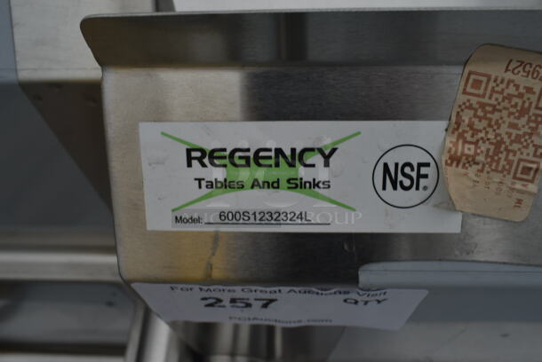 BRAND NEW SCRATCH AND DENT! Regency 600S1232324L Stainless Steel Single Bay Sink w/ Left Side Drain Board.  - Image 4 of 4