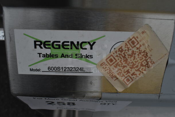 BRAND NEW SCRATCH AND DENT! Regency 600S1232324L Stainless Steel Single Bay Sink w/ Left Side Drain Board.  - Image 4 of 4