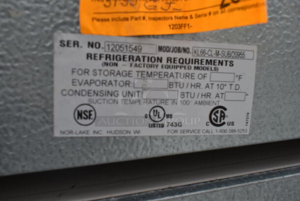 8'x8' Norlake SELF CONTAINED Walk In Freezer Box w/ Copeland FJEF-0108-CFV-060 208-230 Volt, 1 Phase Compressor and Norlake CPF075DC-A 208-230 Volt, 1 Phase Condenser. No Floor. - Image 7 of 12