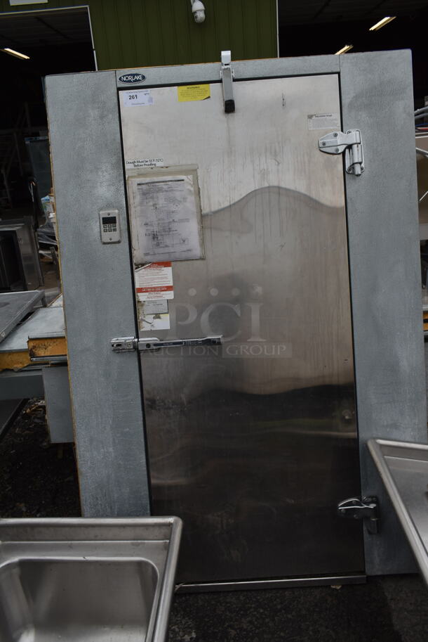 8'x8' Norlake SELF CONTAINED Walk In Cooler Box w/ Copeland FJEF-0100-CAV-260 208-230 Volt, 1 Phase Compressor and Norlake CPB075DC-A 208-230 Volt, 1 Phase Condenser. No Floor.  - Image 1 of 11