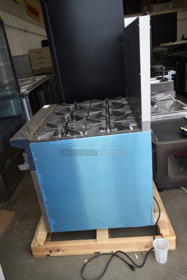 BRAND NEW SCRATCH AND DENT! 2022 Garland G36-6C Stainless Steel Commercial Propane Gas Powered 6 Burner Range w/ Convection Oven and Back Splash. - Image 5 of 12