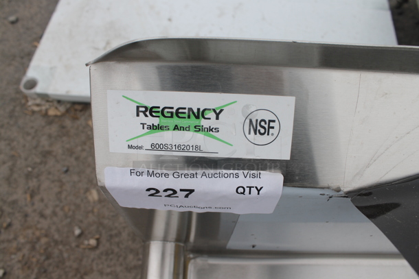 BRAND NEW SCRATCH AND DENT! Regency 600S3162018L Stainless Steel 3 Bay Sink w/ Left Side Drain Board. No Legs.  - Image 7 of 7