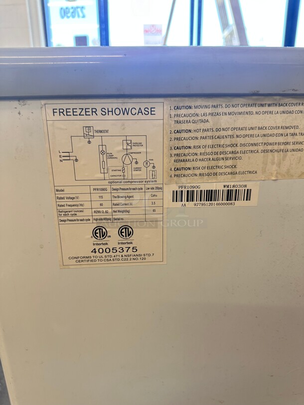 Late Model Premium Levella 10.9 cu. ft. Curved Glass Top Chest Freezer White  PFR1090G 115 Volt Working - Image 4 of 7