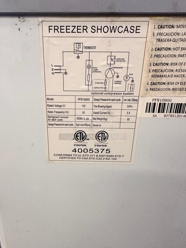 Late Model Premium Levella 10.9 cu. ft. Curved Glass Top Chest Freezer White  PFR1090G 115 Volt Working - Image 7 of 7