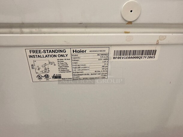 Haier 5.0 Cu. Ft. Capacity Freezer with Removable Basket: White 115 Volt Working - Image 5 of 6