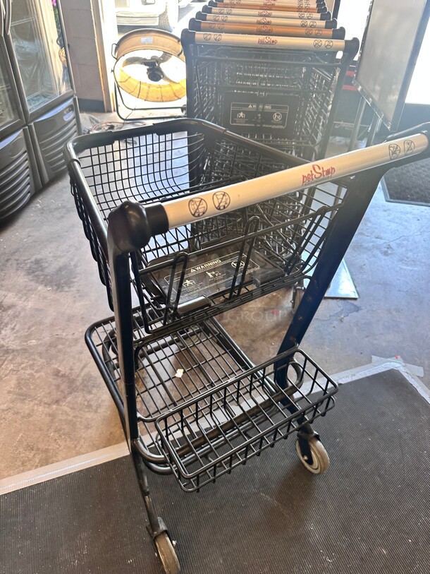 Clean 35 liter Single Basket Wire Convenience Shopping Cart - Black - Image 4 of 9