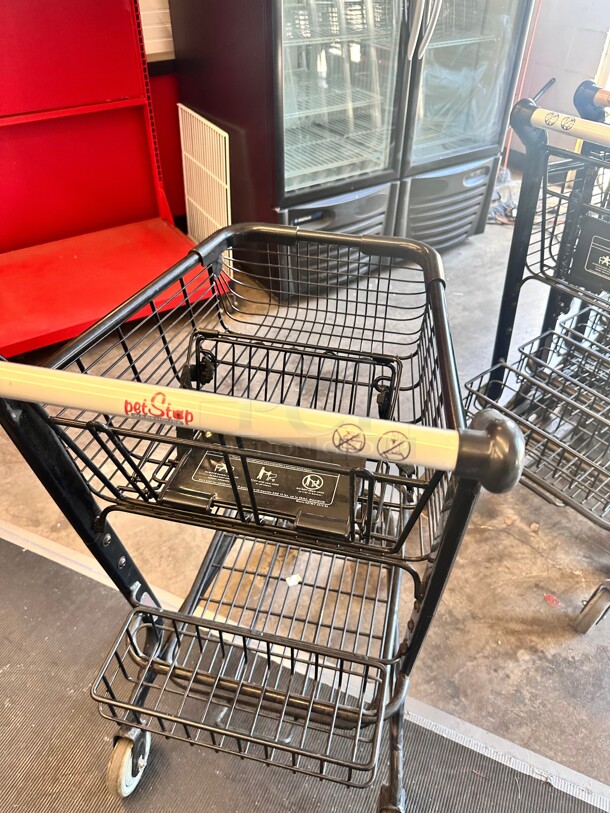 Clean 35 liter Single Basket Wire Convenience Shopping Cart - Black - Image 6 of 9