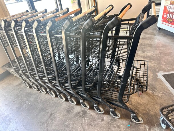 Clean 35 liter Single Basket Wire Convenience Shopping Cart - Black - Image 8 of 9