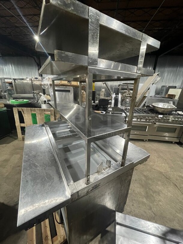 Beverage Air Sandwich/Salad Prep Table! With 3 Tire Overhead Shelf And 2 Door Underneath Storage Space! On Legs! MODEL SPE60-24M-006 SN:12010763 155V 1PH - Image 4 of 10