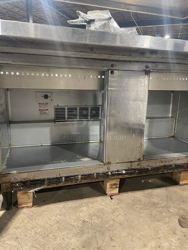 Beverage Air Sandwich/Salad Prep Table! With 3 Tire Overhead Shelf And 2 Door Underneath Storage Space! On Legs! MODEL SPE60-24M-006 SN:12010763 155V 1PH - Image 6 of 10