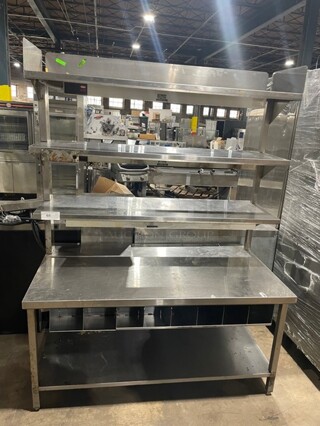 Franke All Stainless Steel Prep/Delivery Counter! With Under The Hood Heat Lamp and Build In Cubby's For Utensils! SN: 307160000534 120V 1PH