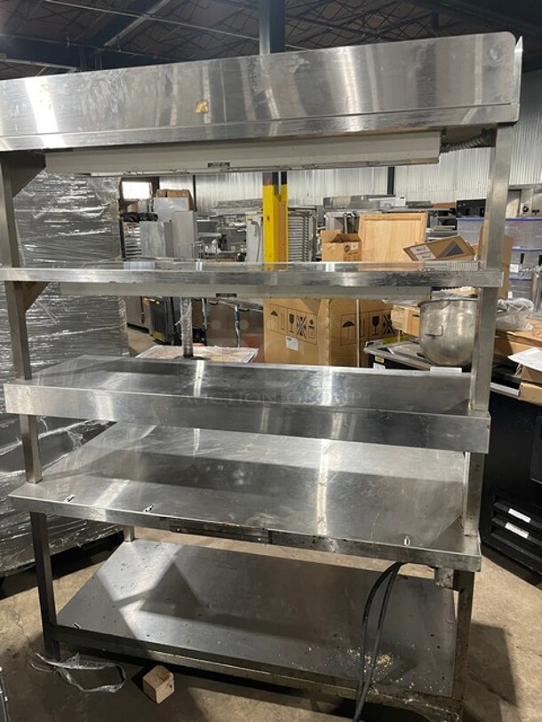 Franke All Stainless Steel Prep/Delivery Counter! With Under The Hood Heat Lamp and Build In Cubby's For Utensils! SN: 307160000534 120V 1PH - Image 3 of 11
