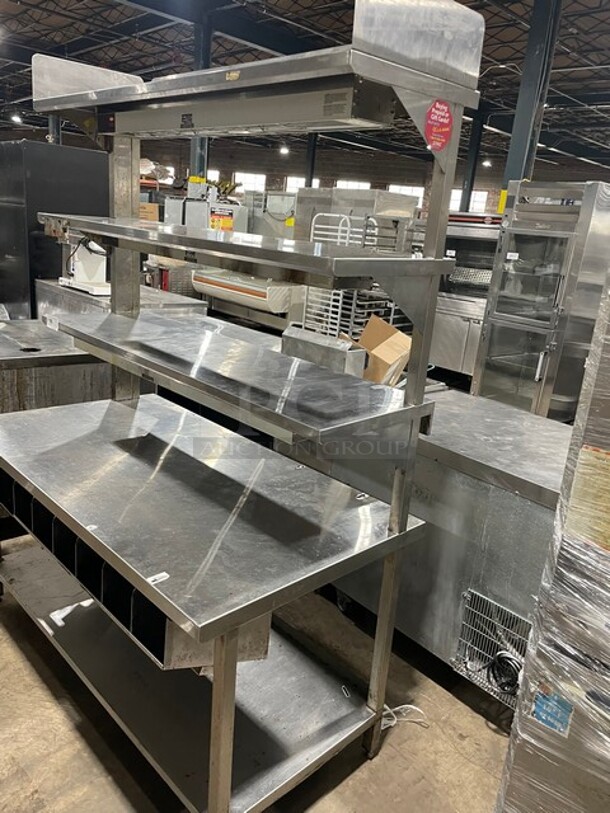 Franke All Stainless Steel Prep/Delivery Counter! With Under The Hood Heat Lamp and Build In Cubby's For Utensils! SN: 307160000534 120V 1PH - Image 4 of 11