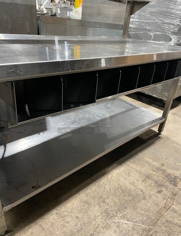 Franke All Stainless Steel Prep/Delivery Counter! With Under The Hood Heat Lamp and Build In Cubby's For Utensils! SN: 307160000534 120V 1PH - Image 6 of 11