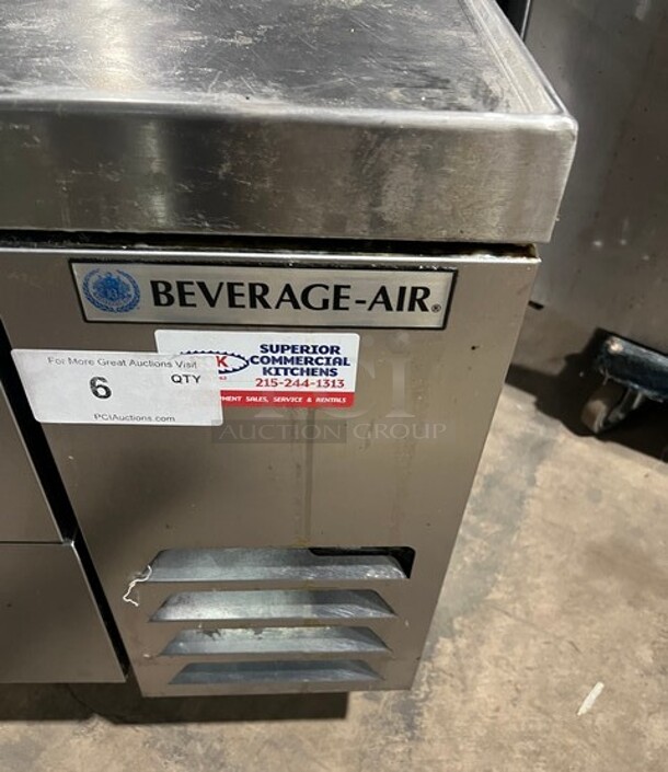 Beverage Air Stainless Steel Commercial 2 Drawer Chef Base on Commercial Casters! 
Working When Removed! MODEL WTFCS36D1 SN: 13308083 115V 1PH - Image 3 of 9